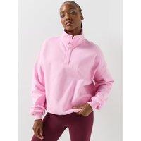 Gym + Coffee Womens Training Sierra Snap Collar Sweatshirt - Pink