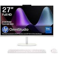 Hp Omnistudio 27-Cu0010Na Aio Desktop - Intel Core 5 - 8Gb Ram - 512Gb Ssd - 27In Fhd(1920X1080) Ips - White - All In One Only