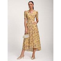 Jolie Moi Floral Print Mesh Maxi Dress - Yellow