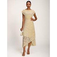 Jolie Moi Lace Sequin Embellished Midi Dress - Yellow