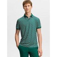 J Lindeberg Mens Golf Tour Tech Print Polo T-Shirt - Green