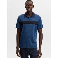 J Lindeberg Mens Rocky Contrast Stripe Polo Shirt - Navy