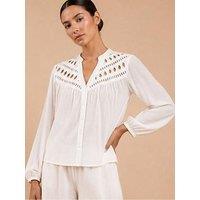 Little Mistress White Cutwork Detail Shirt