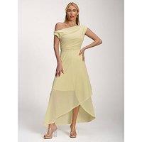 Jolie Moi Textured Asymmetric One Shoulder Maxi Dress - Yellow
