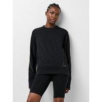 Sweaty Betty Womens Training Tempo Train Adjustable Waist Crew Neck Sweatshirt - Black