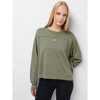 Sweaty Betty After Class Seam Detail Crop Sweatshirt - Bracken Green