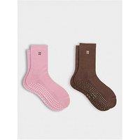 Sweaty Betty Womens Training Pilates Crew Gripper Sock 2 Pack - Pink