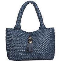Luella Grey Saskia Woven Tote In Denim Blue