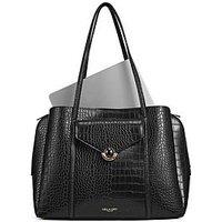 Luella Grey Francois Laptop Tote In Black Croc