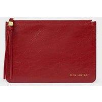 Katie Loxton Tassel Charm Patent Crackle Pouch - Red
