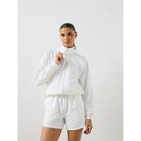 Sweaty Betty Womens Training Seersucker Textured Zip Up Jacket - White