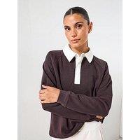 Sweaty Betty Revive Rugby Sweatshirt - Brown