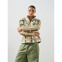 Sweaty Betty Womens Training Plush Fleece Contrast Full Zip Up Jacket - Beige