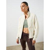 Sweaty Betty Evergreen Fleece Zip Up - Clay Beige