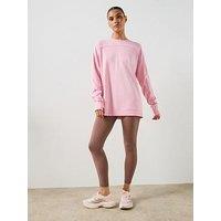 Sweaty Betty After Class Seam Detail Longline Sweatshirt - Pink