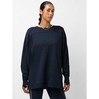 Sweaty Betty After Class Seam Detail Longline Sweatshirt - Navy