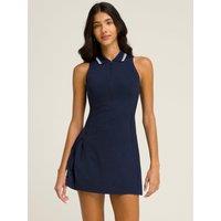 Wilson Womens V-Neck Half-Zip Pleated Tennis Dress - Navy