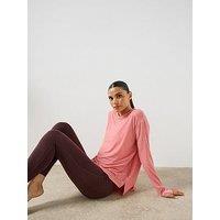 Sweaty Betty Womens Training Soft Flow Studio Longline Long Sleeve Top - Terrazzo Red