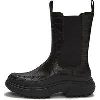 Fitflop Womens Wylder Croc Effect High Chelsea Boots - Black