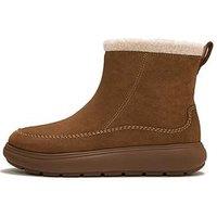 Fitflop Womens Relaxed Zip Suede Casual Boots - Brown