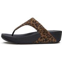 Fitflop Womens Lulu Leopard Toe-Post Sandals