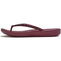 Fitflop Womens Iqushion Multi-Crystal Ergonomic Flip Flops - Red