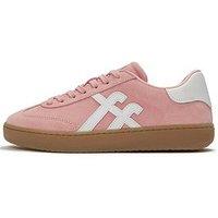 Fitflop Womens Dash T-Toe Suede Lace-Up Sneakers - Warm Pink
