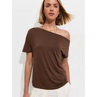 New Look Off The Shoulder T-Shirt - Brown
