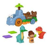Fisher-Price Little People Little People Dino Wobble Truck, 6-Piece Dinosaur Play & Set For Toddlers