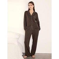 Chelsea Peers Tall Modal Long Pyjama Set - Brown