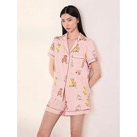 Chelsea Peers Celestial Bear Print Short Pyjama Set - Pink