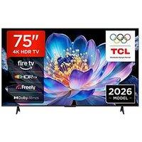 Tcl 75V6D-Uk, 75" 4K Uhd Fire Tv With Freely