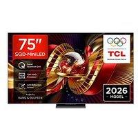 Tcl 75C8L-Uk, 75" 4K Premium Sqd Mini Led 144Hz Tv