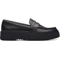 Clarks Black Leather Torhill Penny Loafer