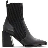 Aldo Ganina Leather Pointed Toe Heeled Ankle Boots - Black