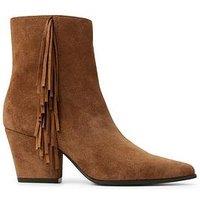 Aldo Shaniah Leather Ankle Boots - Dark Brown