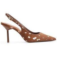 Aldo Womens Bambi Print Pillow Walk Pointed Toe Slingbacks - Brown