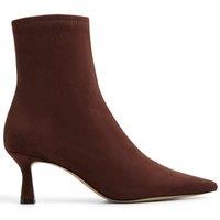 Aldo Womens Sock Fit Pointed Toe Midi Heel Ankle Boots - Brown