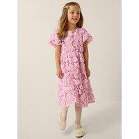 Monsoon Girls Lilac 3D Textured Dress - Pink