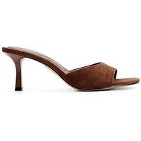 Aldo Womens Pillow Walk Suede Flared Heel Mules - Brown