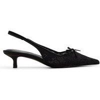 Aldo Womens Lace Slingback Pointed Toe Pump Shoes - Black