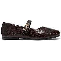 Clarks Livia Brown Croc Mary Jane