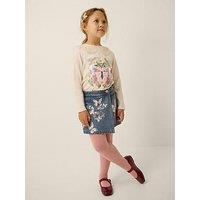 Monsoon Girls Butterfly Sequin Denim Skort - Blue