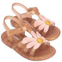 Mini Melissa Girls' Floral Applique Jelly Sandals - Orange