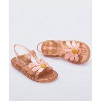 Mini Melissa Older Girls' Floral Applique Jelly Sandals - Orange