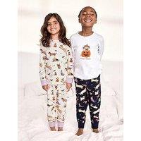 Chelsea Peers Unisex Kids 2 Pack Halloween Dogs Print Long Pyjama Set