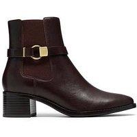 Clarks Wrenn Buckle Leather Boot - Dark Brown