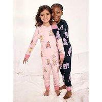 Chelsea Peers Unisex Kids 2 Pack Elephant Dreamscape/Celestial Bear Print Long Pyjama Set