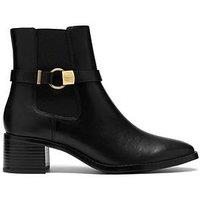Clarks Wrenn Buckle & Leather Boots - Black