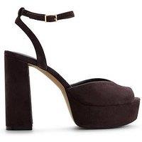 Aldo Monnae Patent Platform Block Heel Sandals - Brown
